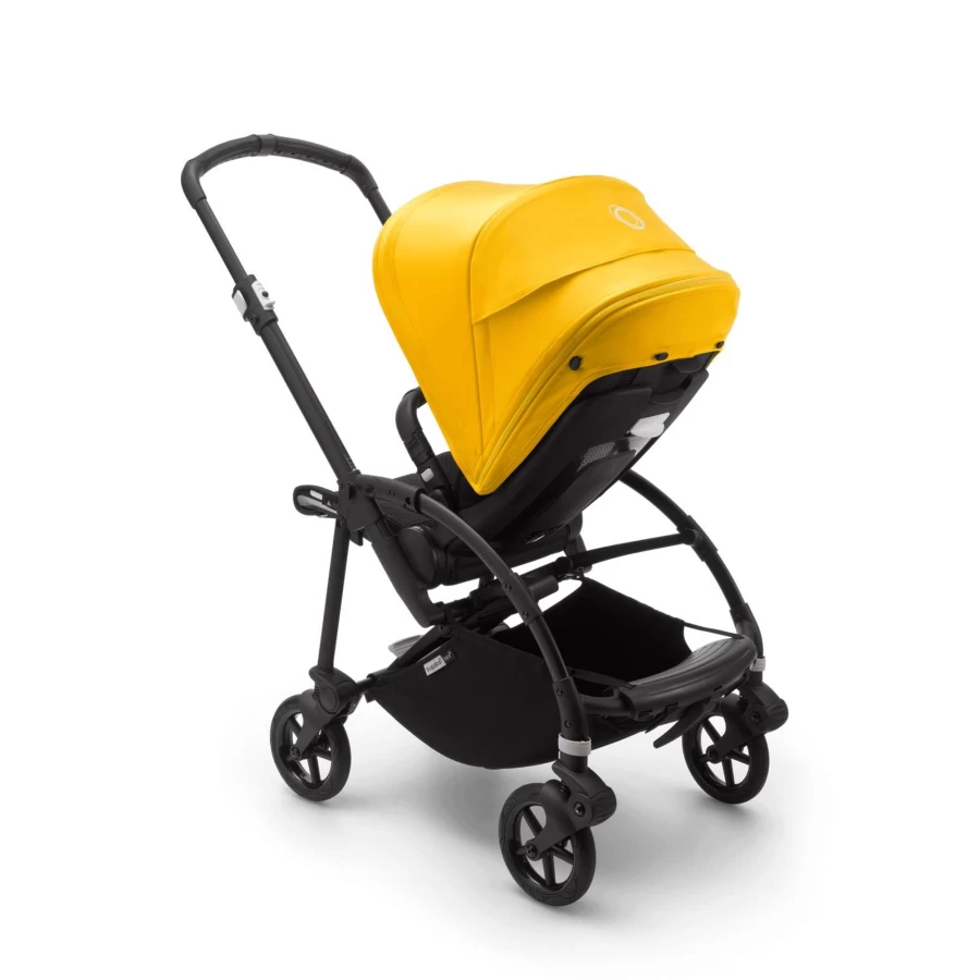 Bugaboo Bee6 Stroller Complete Set - Black Frame with Black Seat and Yellow Accents