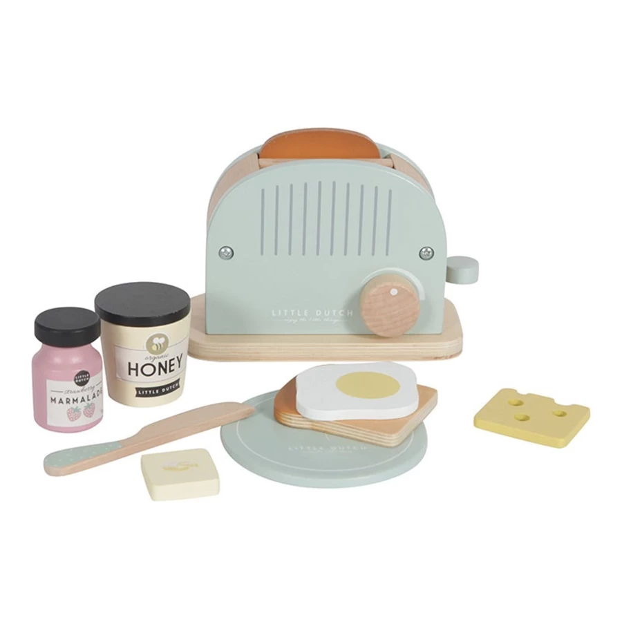 Little Dutch Wooden Toy Toaster - Pretend Play Kitchen Set for Kids