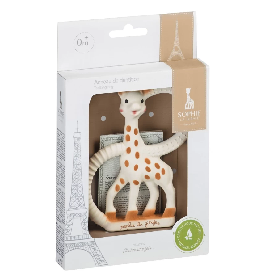 Sophie La Giraffe So'Pure Teething Ring for Babies - Natural Rubber Chew Toy for Teething Relief