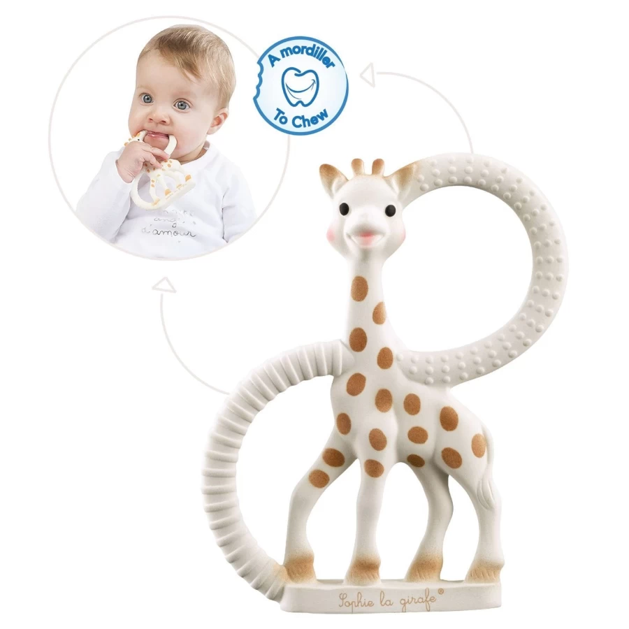 Sophie La Giraffe So'Pure Teething Ring for Babies - Natural Rubber Chew Toy for Teething Relief
