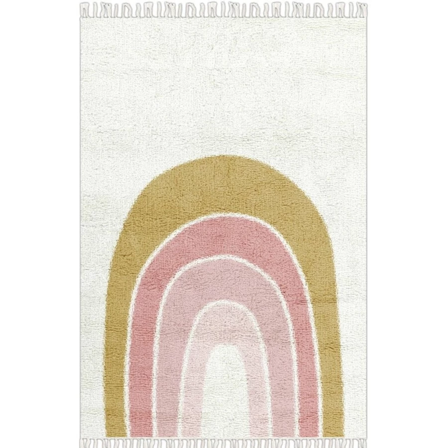 "Tapis Petit Rainbow Rug 90x130 cm - Colorful Non-Slip Soft Floor Mat for Home Decor"