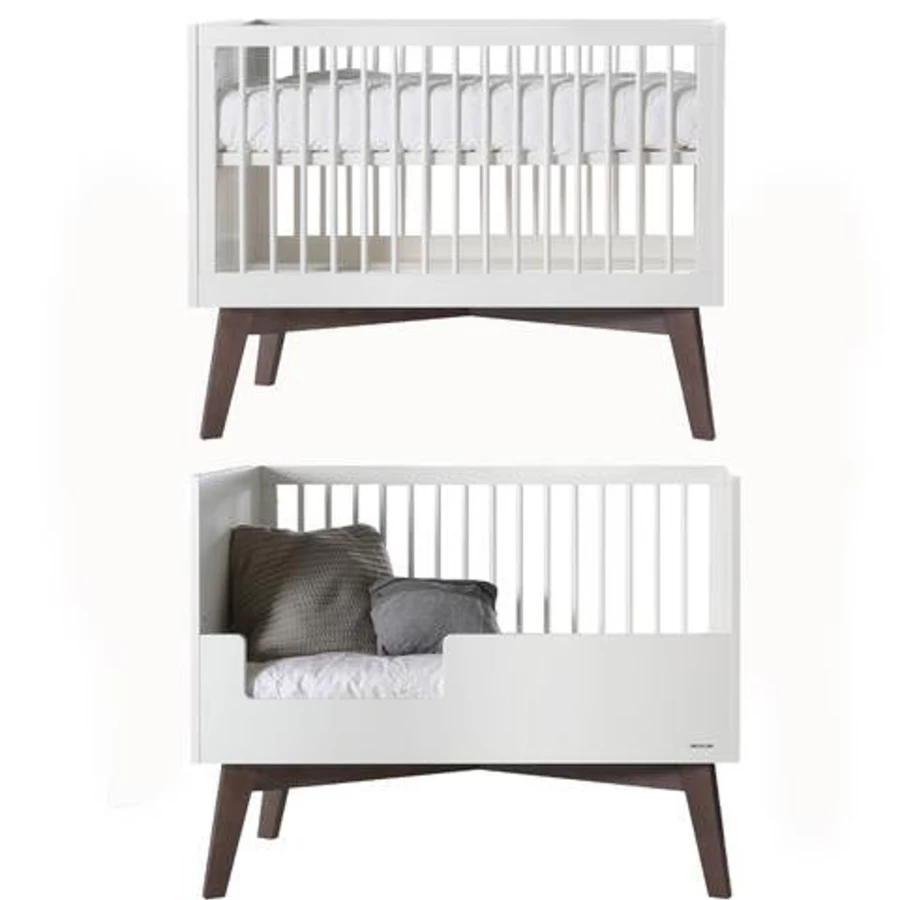 Kidsmill 60s Pine Wood Cot Bed for Toddlers, 70x140cm, Natural Solid Wood Baby Crib