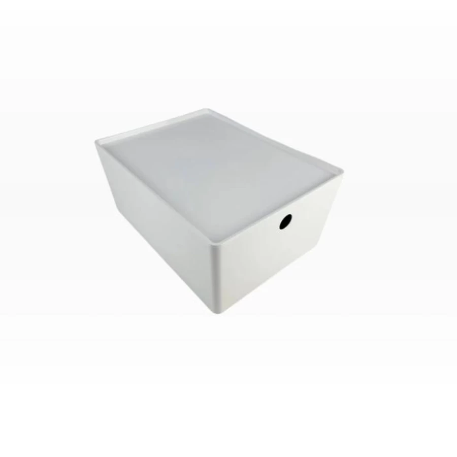 IKEA Kuggis Storage Basket with Lid - 26x35x15 cm, Woven Seagrass Organizer Bin for Home Organization