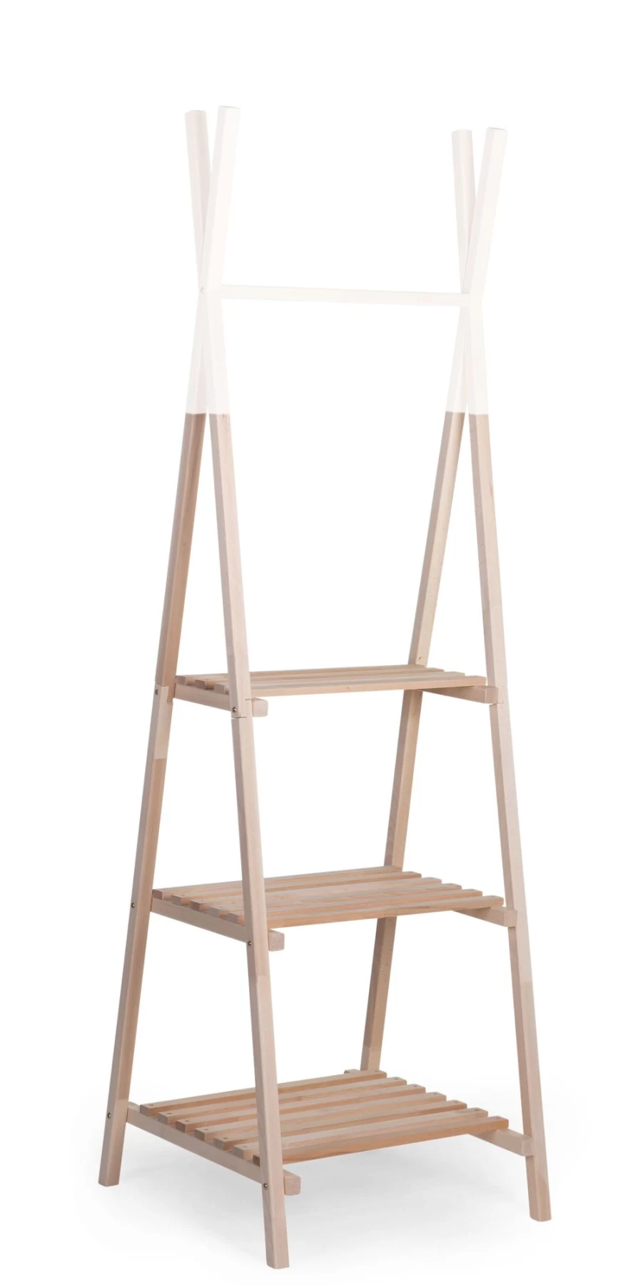 Childhome Tipi Large Clothing Rack - Sturdy Wooden Garment Stand for Kids Room & Nursery Storage