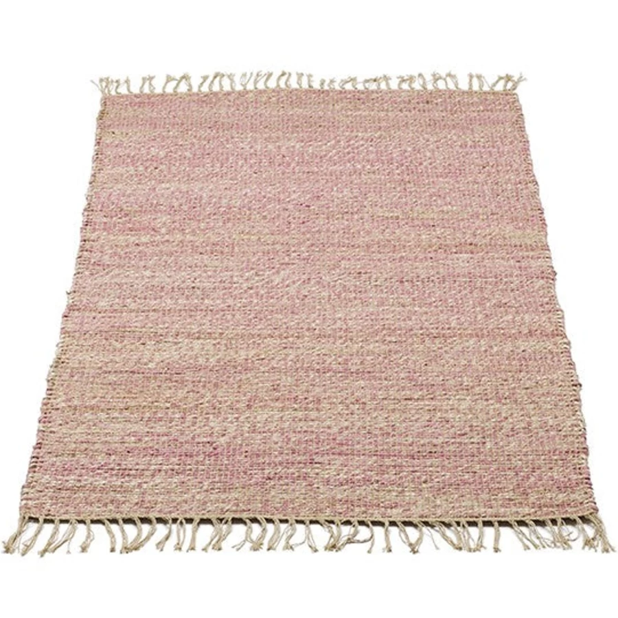 "Kids Depot Pink Jute Carpet – Soft Natural Fiber Rug for Nursery & Playroom"