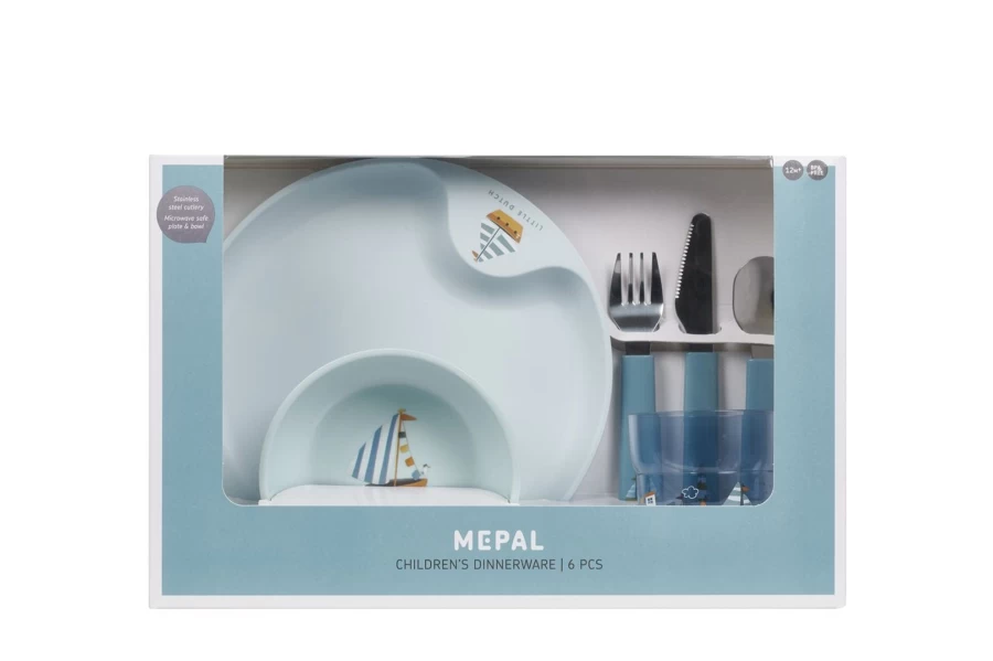 Little Dutch Mio 6-Piece Children's Dinnerware Set - Colorful & Durable Kids Tableware