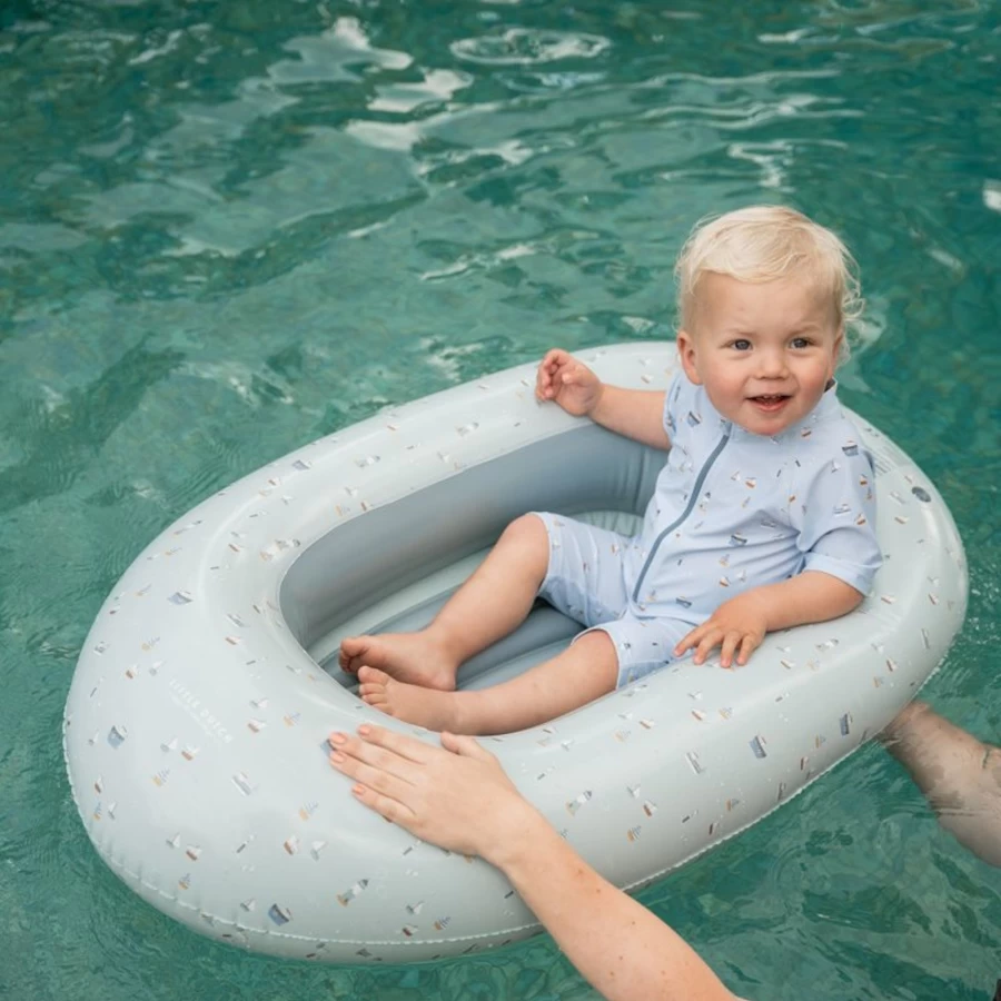 Little Dutch Inflatable Boat for Kids - 100 x 67 cm Lightweight & Portable Pool or Beach Toy