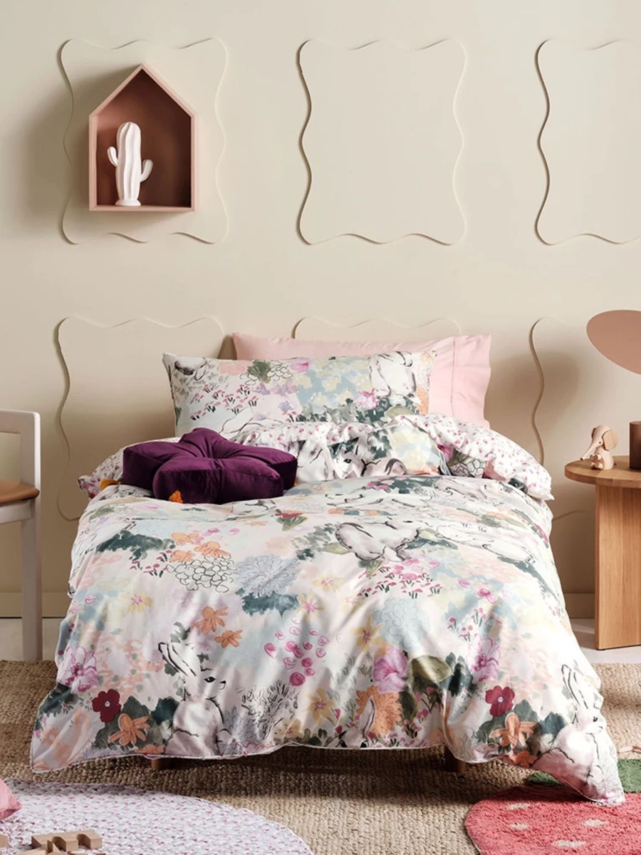 Linenhouse Single Duvet Cover Set - Bunny Tales Design for Cozy Bedding