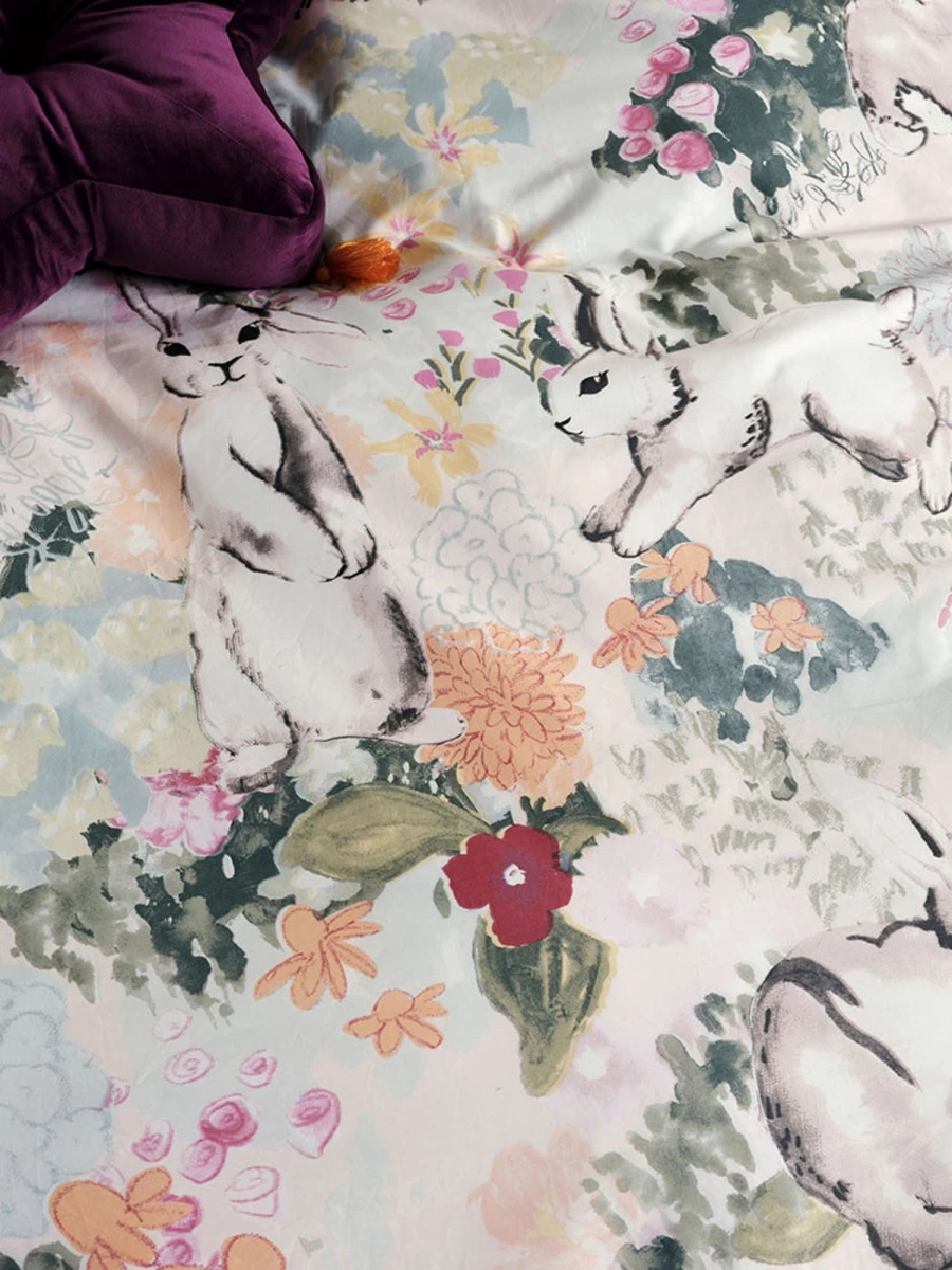 Linenhouse Single Duvet Cover Set - Bunny Tales Design for Cozy Bedding