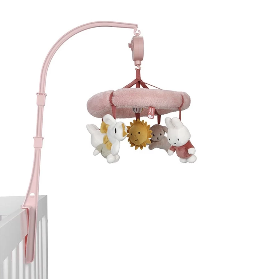 Little Dutch Miffy Fluffy Musical Mobile for Nursery - Soft Plush Baby Crib Toy